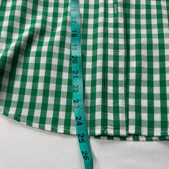 🟢 J.Crew Green White Gingham Button-Up Shirt SP Cotton Stretch Collared Work 🟢 - Picture 11 of 12